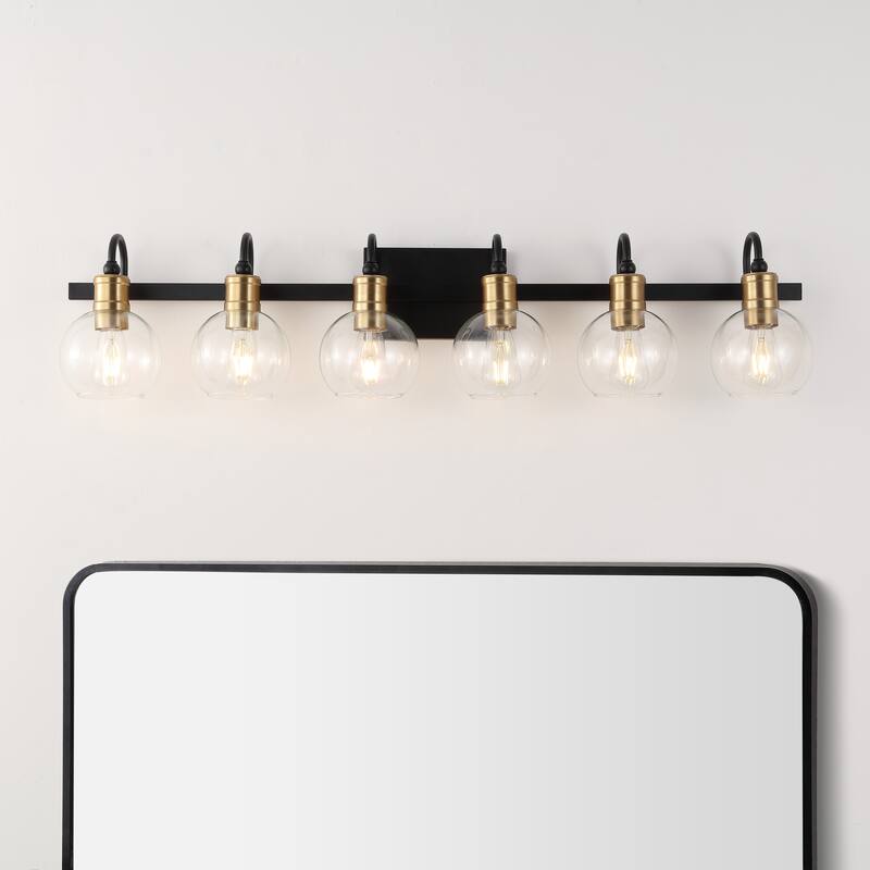 Kurtz Iron/Glass Rustic Vintage LED Vanity Light, by JONATHAN Y