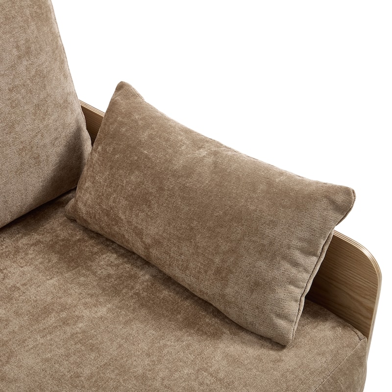 Chenille 3-in-1 Convertible Sofa Bed Chair with 3 Pillows and Storage Pockets