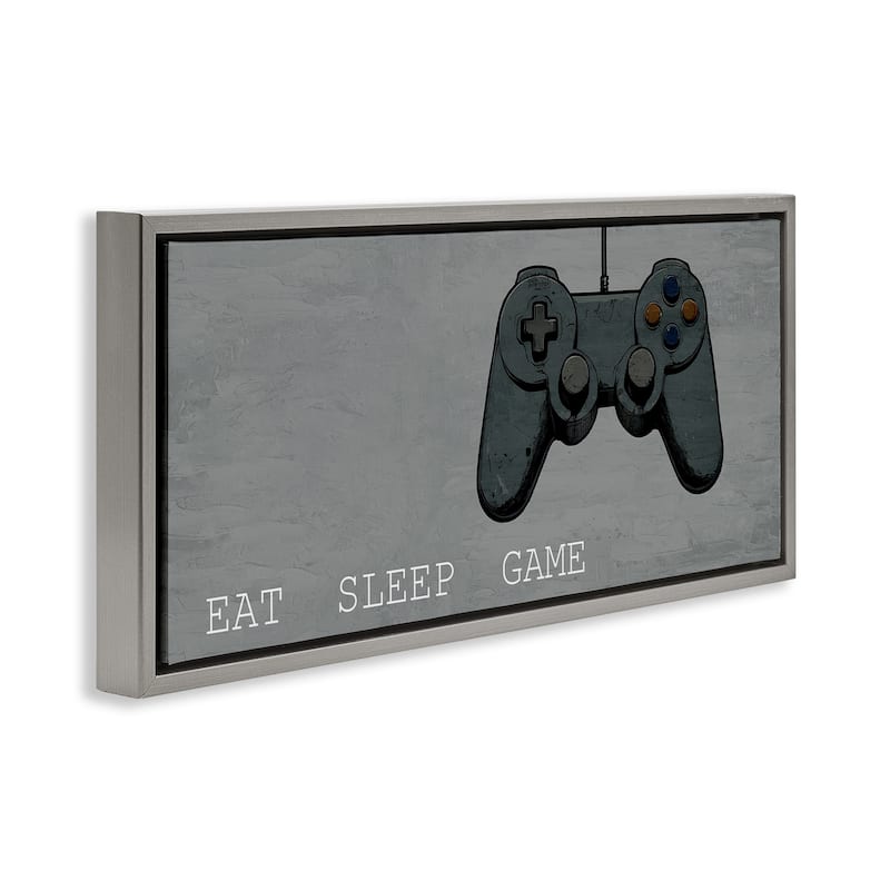 Stupell Eat Sleep Game Hobby Framed Floater Canvas Wall Art Design By Kim Allen