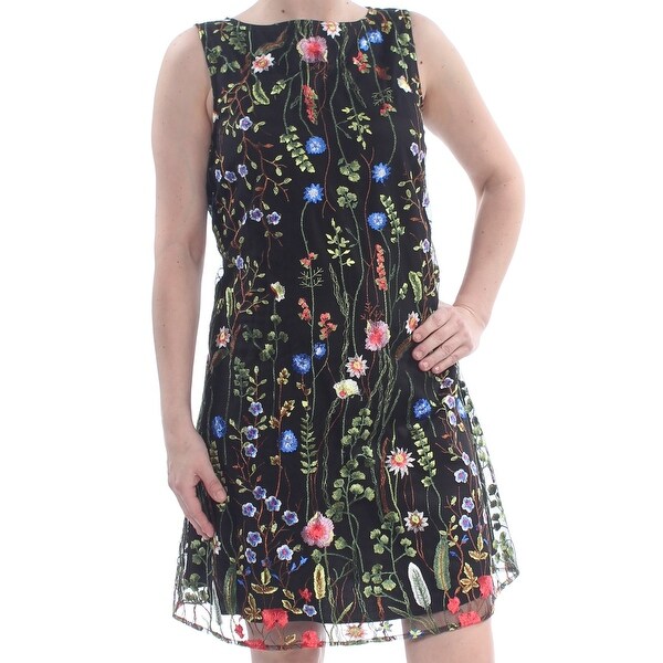 tahari black floral dress