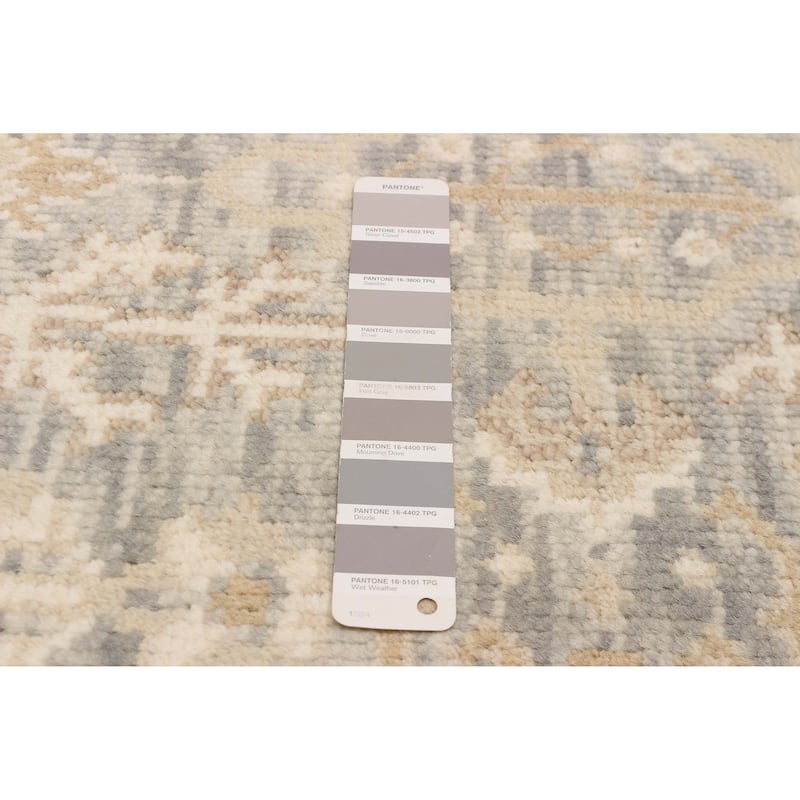 ECARPETGALLERY Hand-knotted Royal Oushak Grey Wool Rug - 2'9 x 7'11