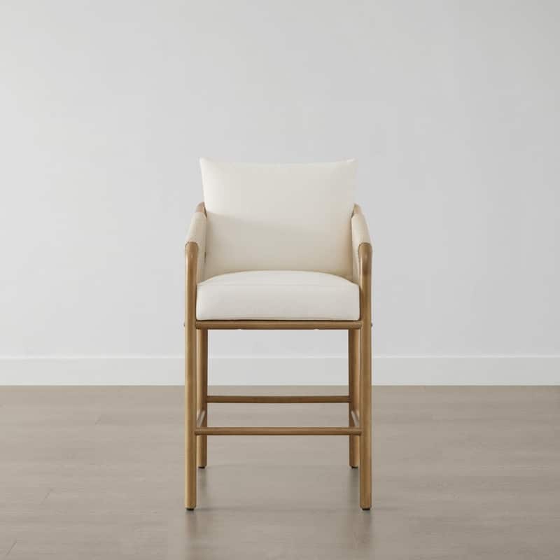 Lynn Counter Height Bar Stool with Braid Wood Arm Set of 2
