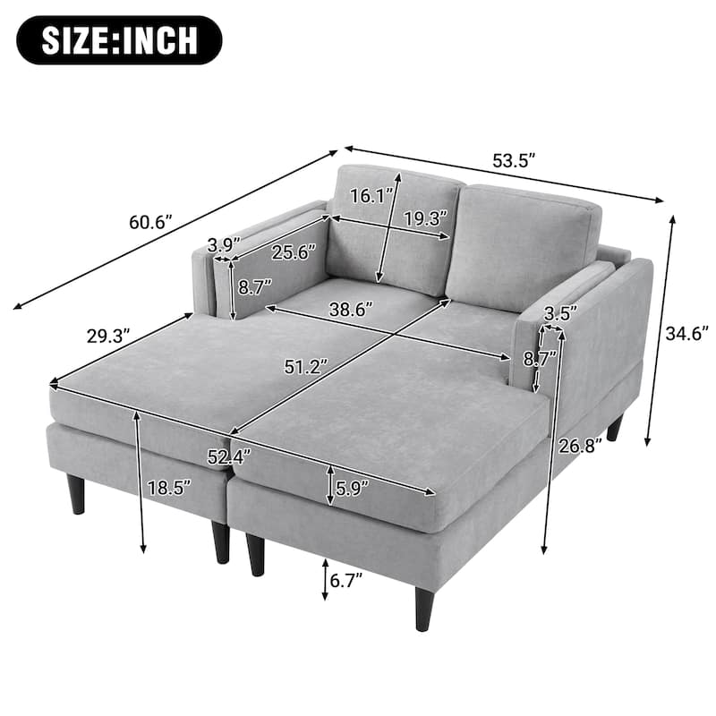Christopher Knight Home - Alora Modern Upholstered Chaise Lounge Sofa Bed with Dual-Layer Armrests and Flexible Layout Design
