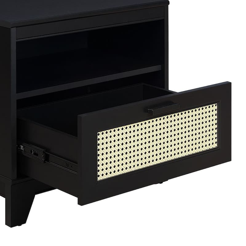 Manhattan Comfort Sheridan Modern Cane Nightstand