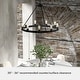 preview thumbnail 10 of 9, Hunter 30" Saddlewood 9-Light Chandelier - Dining Room, Entry - Farmhouse, Industrial, Wagon Wheel