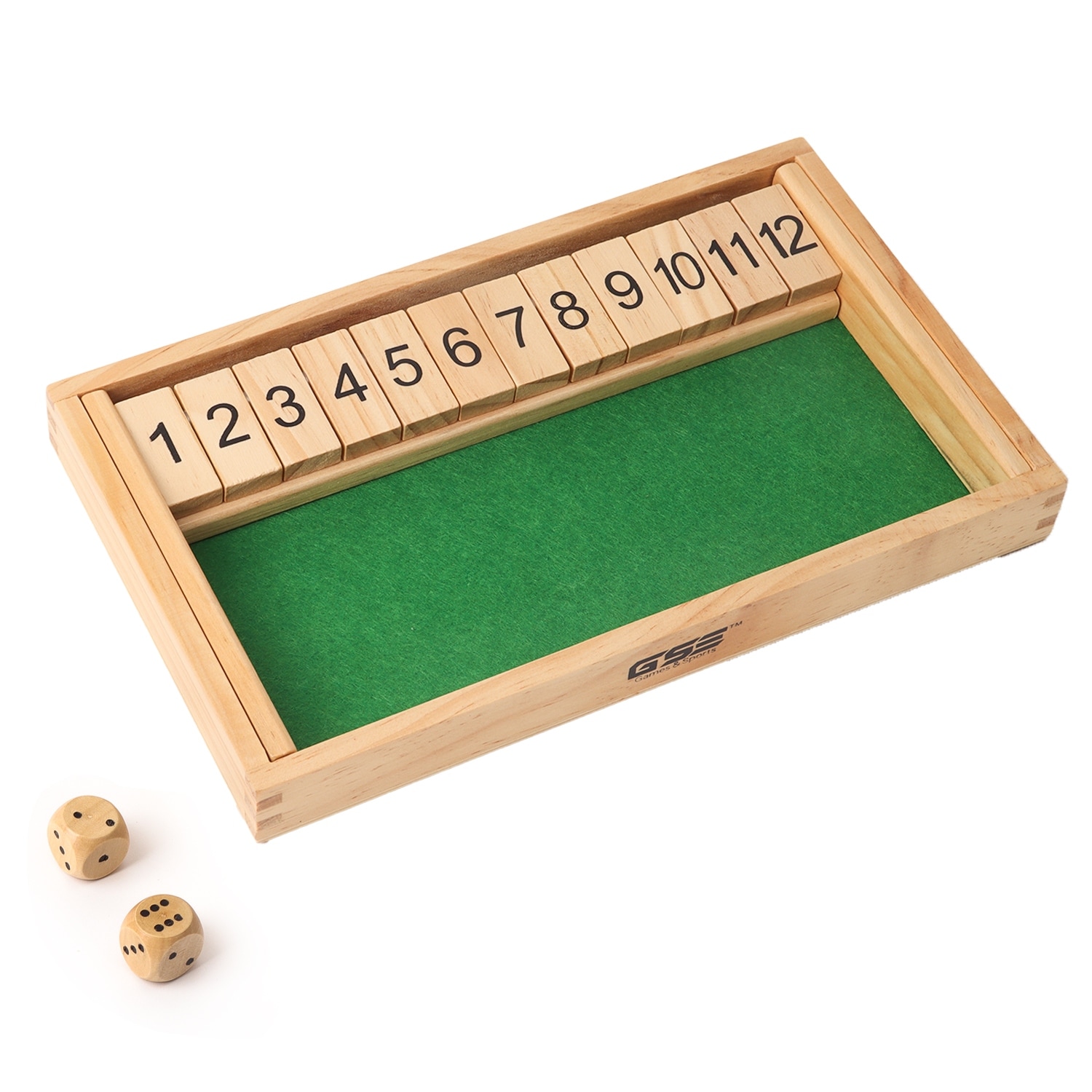 STERLING Shut The Box Game Family Dice Game Wood