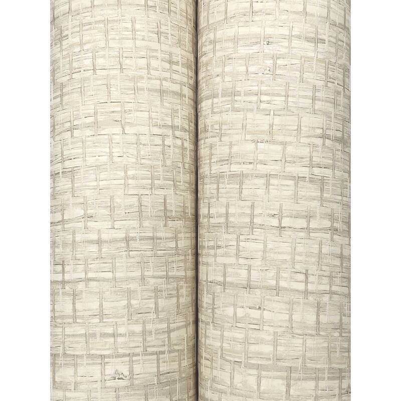 Plaited Grass Light Grey Wallpaper