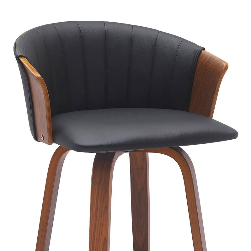 Diana Upholstered Wood Bar or Counter Height Swivel Stool