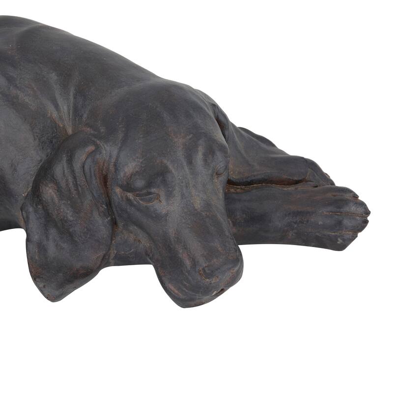 Magnesium Oxide Indoor Outdoor Dog Garden Sculpture - Grey or Dark Grey - 23 x 13 x 6