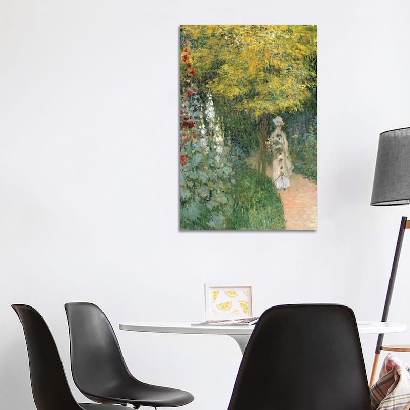 iCanvas "Rose Garden, 1876 " by Claude Monet Canvas Print - 40x26x1.5