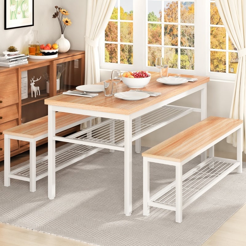 Storage bench dining set best sale