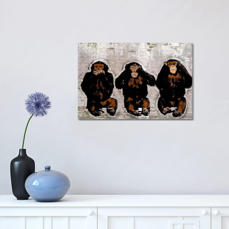 iCanvas "Monkey See, Monkey Do" by 5by5collective Canvas Print - 12x18x1.5