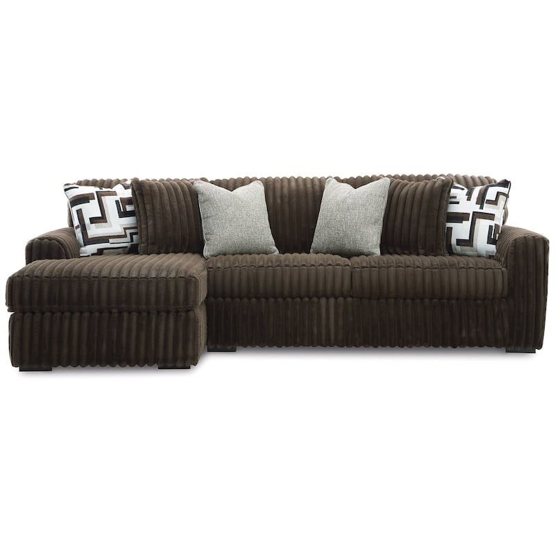 Signature Design by Ashley Midnight-madness Brown 2-Piece Sectional Sofa with Chaise - 120" W x 65" D x 40" H