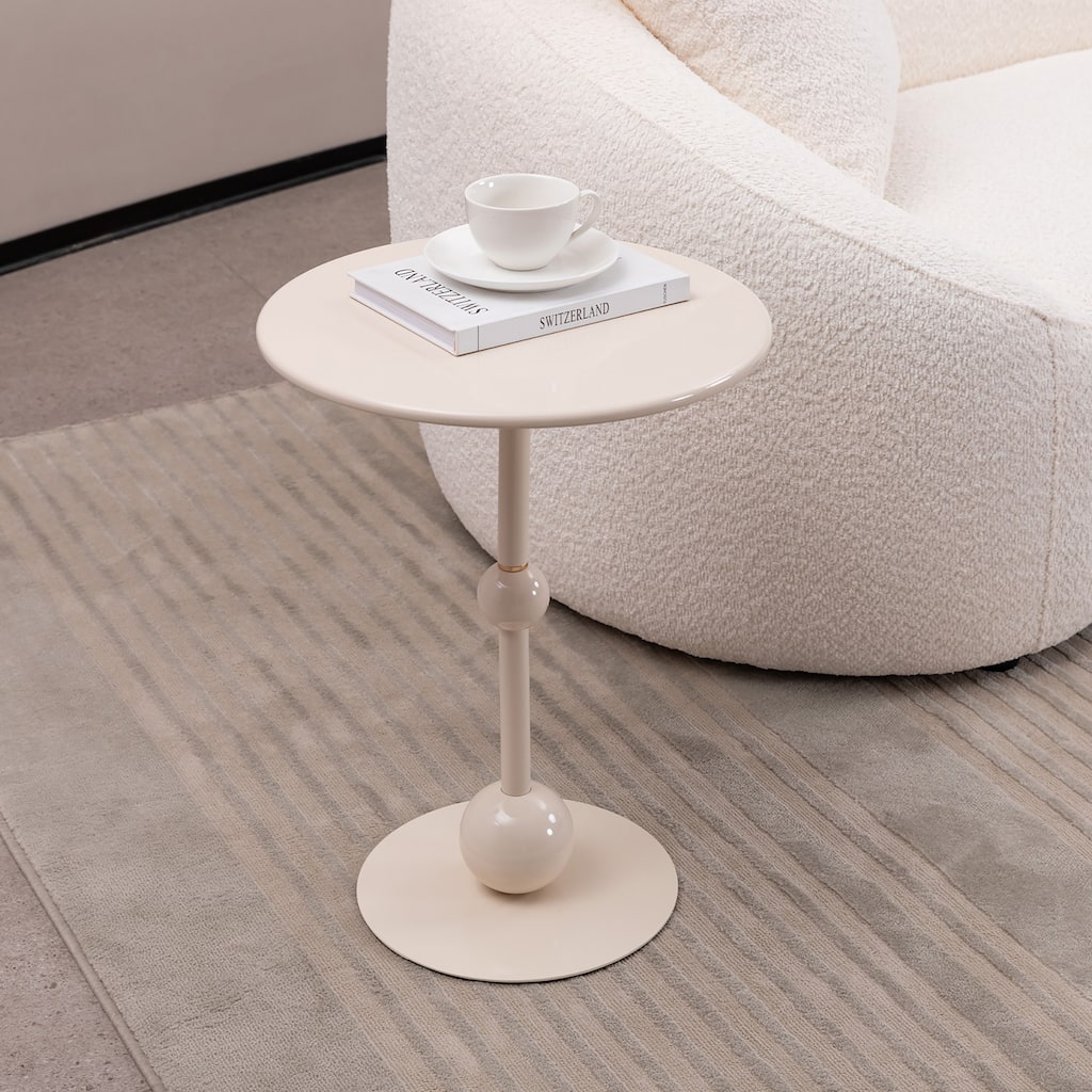 Vintage Metal Coffee Table End Table, Round Side Table for Sofa Bedside Nightstand,Accent Table Decorative Small Space