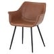 preview thumbnail 45 of 85, Markley Modern Leather Upholstered Dining Side Chairs with Black Iron Legs Accent Armchair for Home Kitchen Set of 4