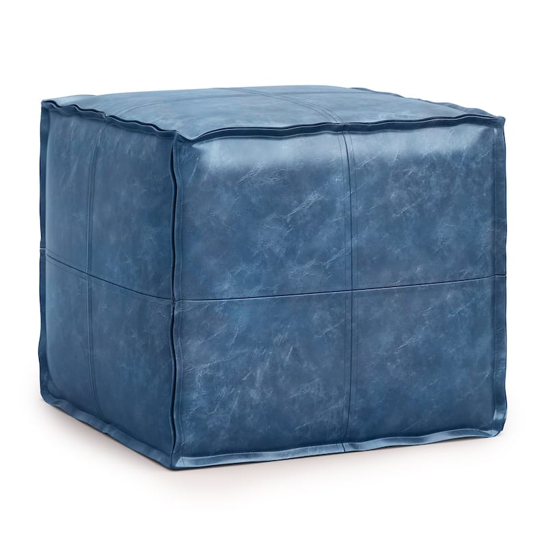 WYNDENHALL Wendal Boho Square Pouf in Faux Leather