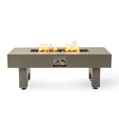 42" Rectangle Propane Fire Pit Table,Iron Multi-Purpose Outdoor Heater
