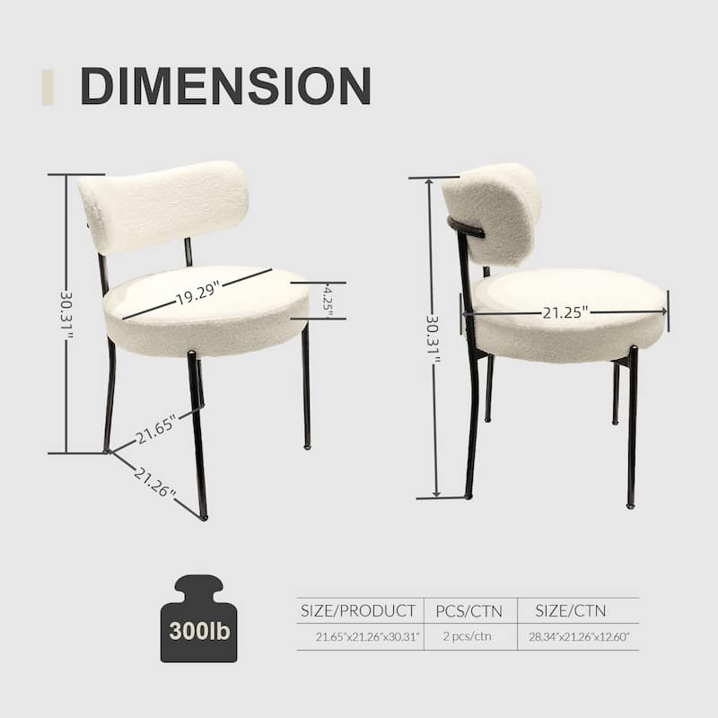Mid-Century Modern Dining Chairs Set of 2
