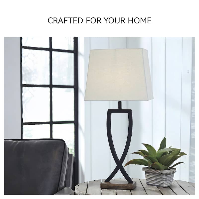Makara Metal Black/Brown 29 Inch Table Lamp - Set of 2 - 13.13" W x 9.13" D x 28.75" H