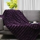 preview thumbnail 11 of 81, Cheer Collection Faux Fur/ Microplush Reversible Throw Blanket 108"x88" - Purple