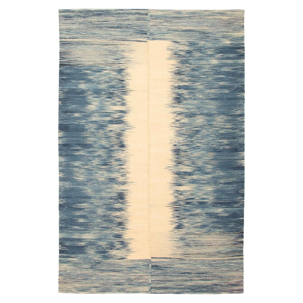 ECARPETGALLERY Flat-Weave Ankara FW Teal Wool Kilim - 5'2 x 8'0