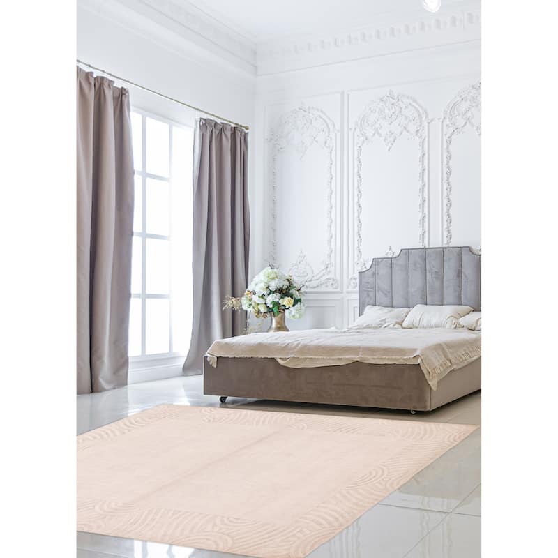 ECARPETGALLERY Hand Loomed Kashkuli Gabbeh White Wool Rug - 5'7 x 7'7