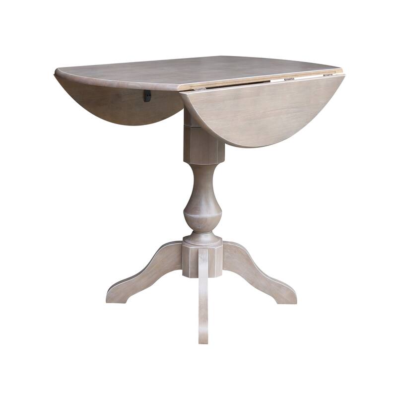 42" Round Dual Drop Leaf Pedestal Table