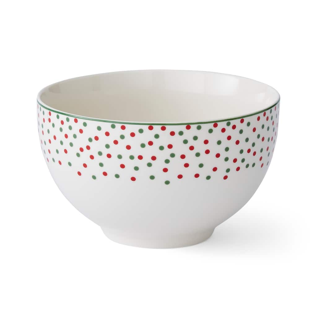 Spode Christmas Tree Polka Dot Rice Bowl Soup Bowls