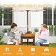 preview thumbnail 21 of 19, Kids Picnic Table and Bench Set with Cushions and Height Adjustable Umbrella - 35" x 17.5" x 20"