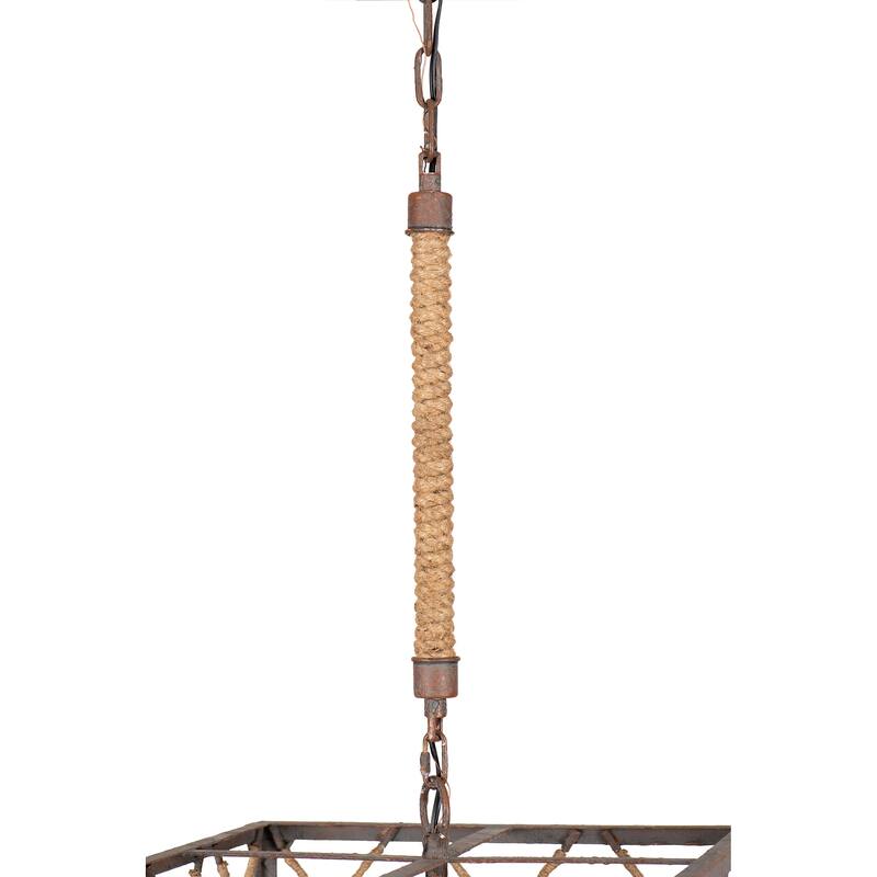 Metal and Draped Oyster Shell Chandelier with 2 Lights