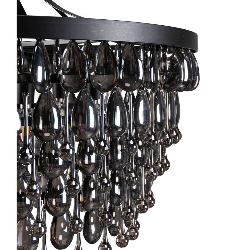 Larkin 7-Light Iron and Crystal Chandelier, by Kosas Home