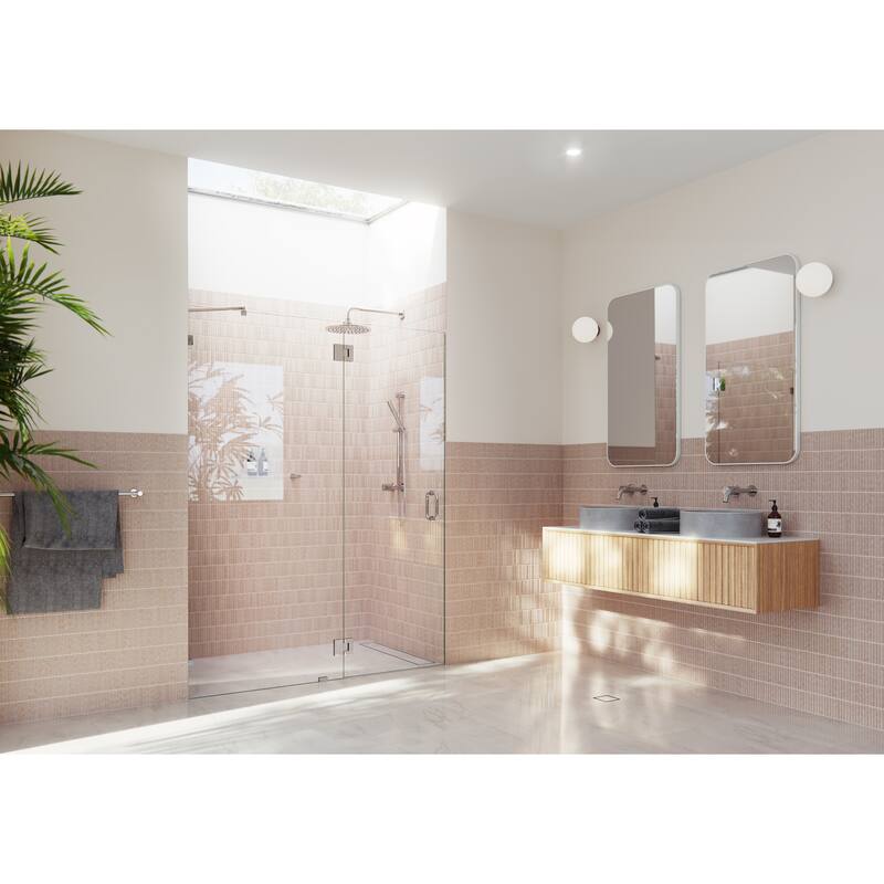 Glass Warehouse 78" x 56.75" Frameless Shower Door - Glass Hinge - Polished Chrome