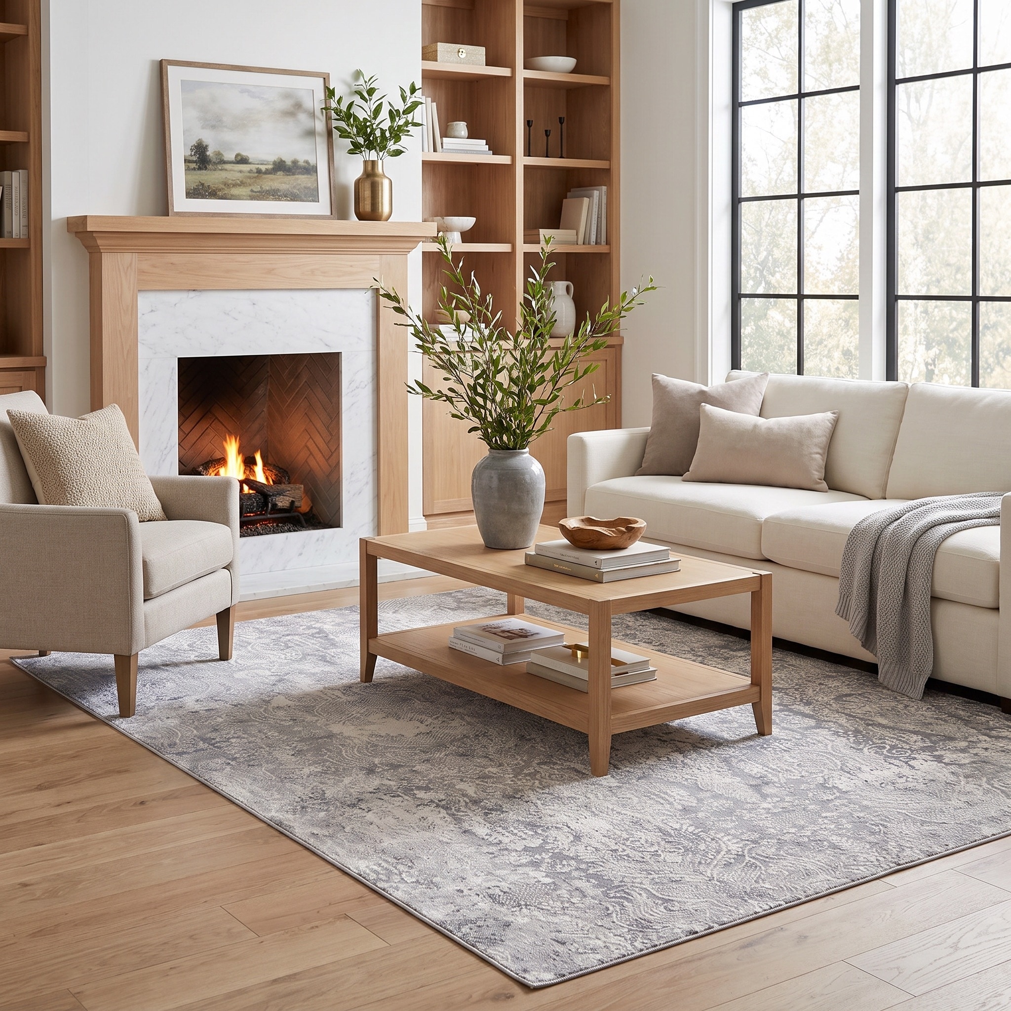 MDA Rugs Angel Collection Faded Abstract Area Rug