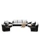 preview thumbnail 79 of 81, Rope Woven Patio Conversation Set with Swivel Chair & Settee Cushions