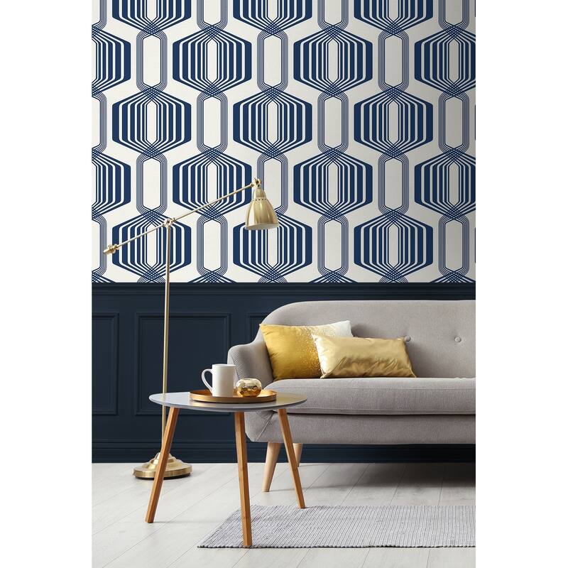 NextWall Striped Geo Peel and Stick Wallpaper
