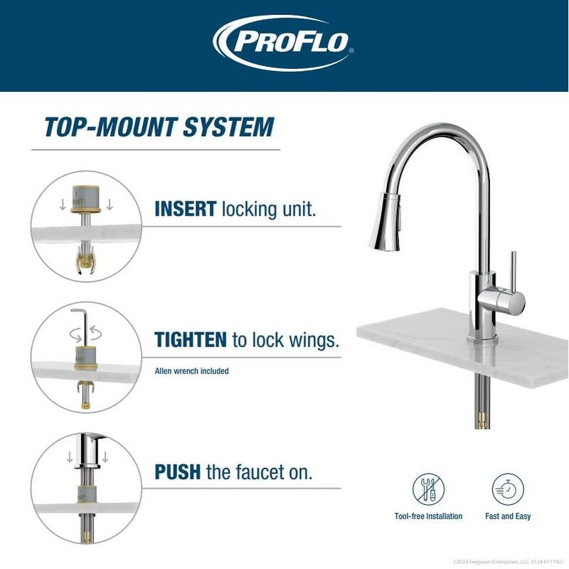 PROFLO PFXC7027 1.5 GPM Single Hole Kitchen Faucet with Pull Out Spray