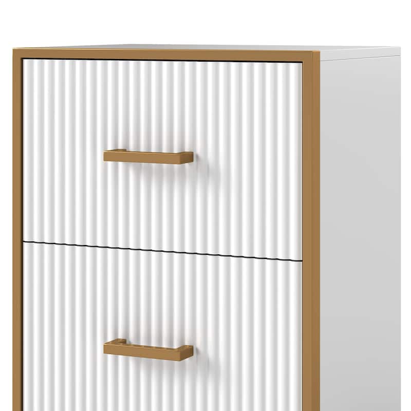 Moasis 2 Drawer File Cabinet with Gold Metal Handle