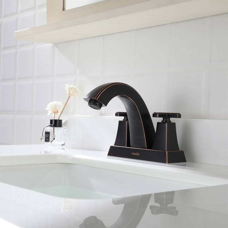 2-Handle Bathroom Sink Faucet Cross handle with Pop-up Drain
