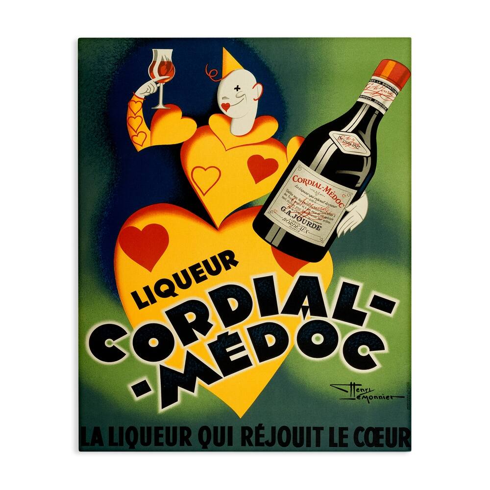 Stupell Retro Vintage Wine Advertisement Canvas Wall Art Design By Marcus Jules