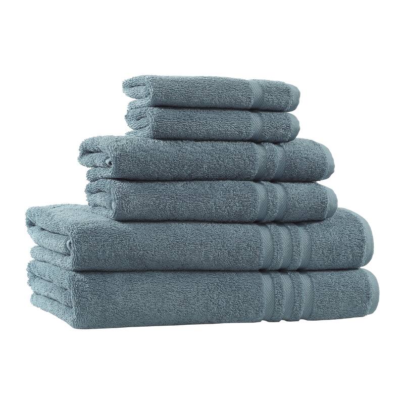 Copper Grove Tracadie Turkish Cotton 6-piece Terry Bath Towel Set - Medium Blue