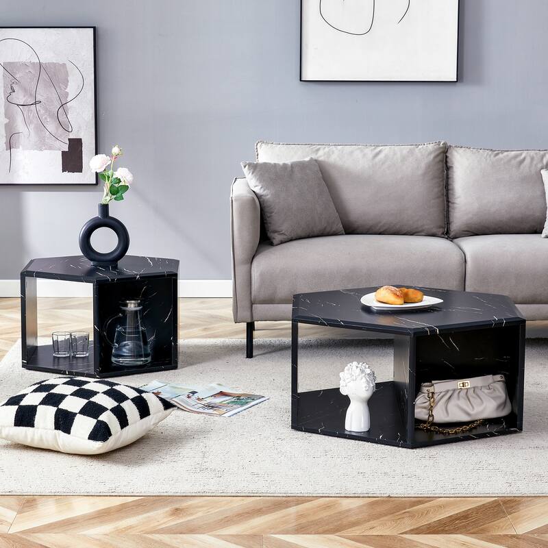 Minimalist hexagonal Coffee Table Set