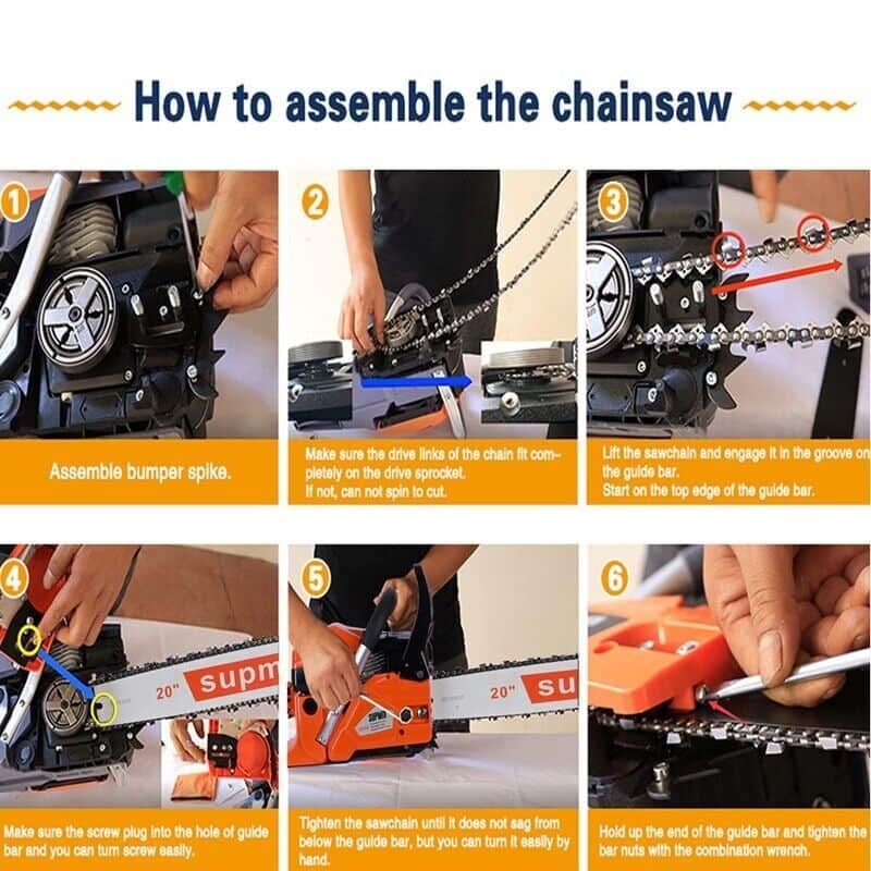 Gas Chainsaw 62CC Power Chain Saw 20 Inch Guide Board Chain saws 2-Cycle Gasoline - 20''