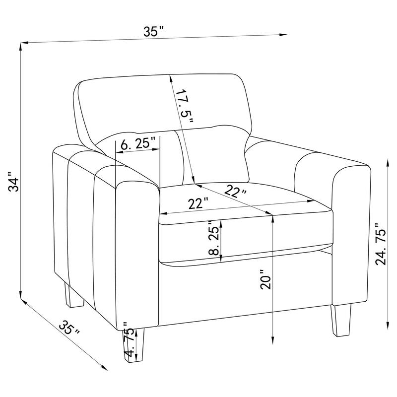 Scotland Faux Leather Upholstered Sofa Set