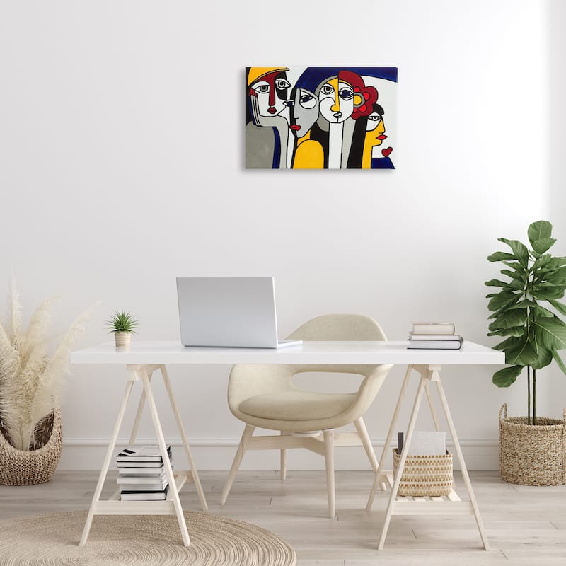 Stupell Primary Hues Faces Portrait Canvas Wall Art Design By Ruth Fromstein