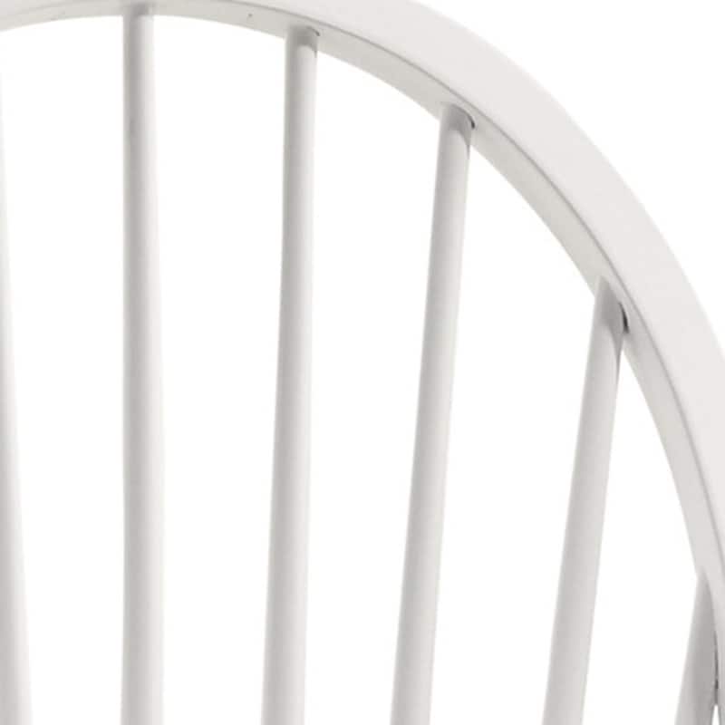 White Rubberwood Windsor Back Dining Side Chair with Solid Wood Legs - 19"D x 19” W x 40.5"H