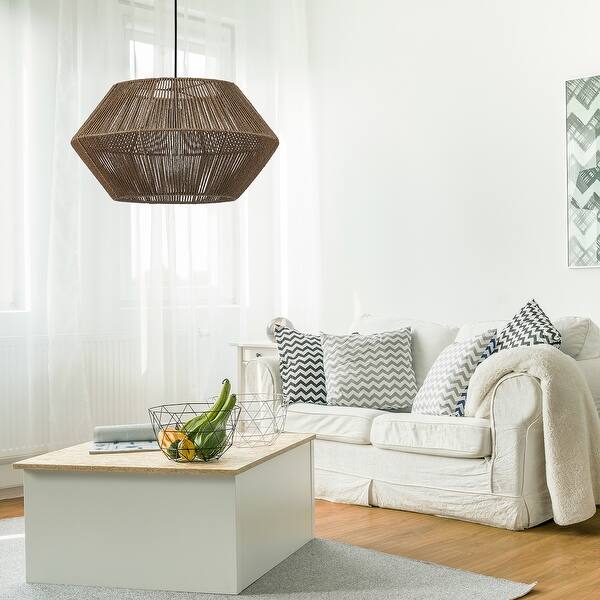 Malay Natural Twine 1 Light Pendant Light Overstock 32234300