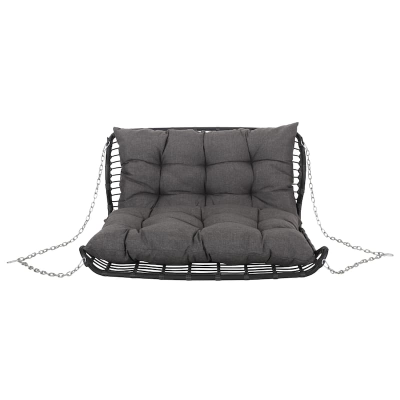 Arruda Outdoor Outdoor Wicker Porch Swing （ Only Swing ）with Cushions by Christopher Knight Home - 400 lb limit