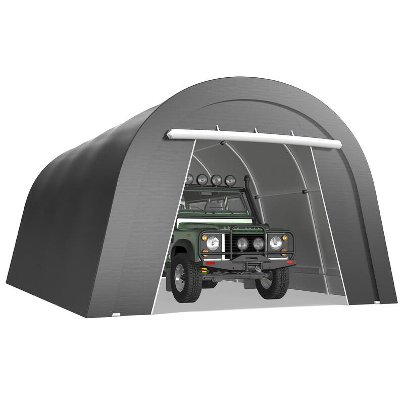 13' x 20'Portable Domed Carport with 2 Roll-up Doors