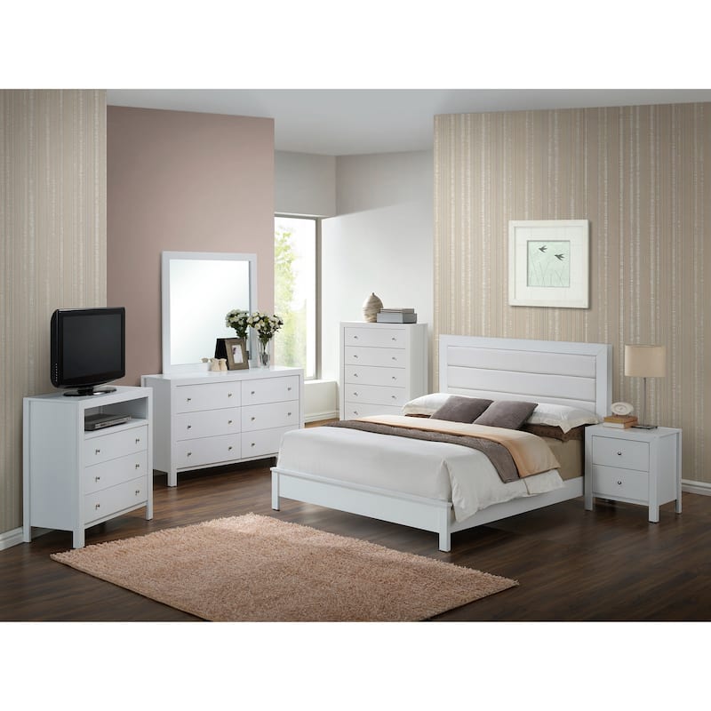 Upholstered Faux Leather Full Panel Bed - 81" - White