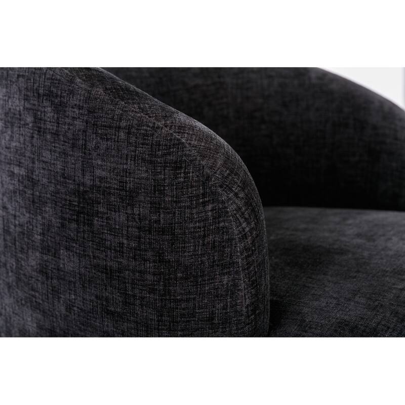 Chenille Fabric Swivel Accent Armchair Barrel Chair